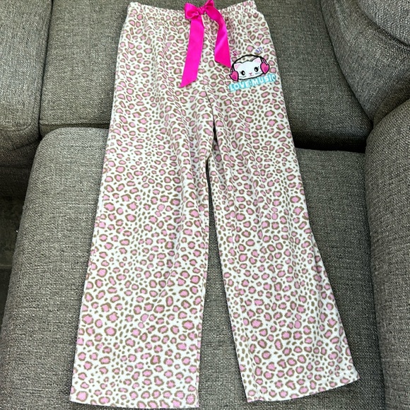 St. Eve Girls Animal Print Cheetah pink Cream Pajama Pants Size 7 - Picture 1 of 5